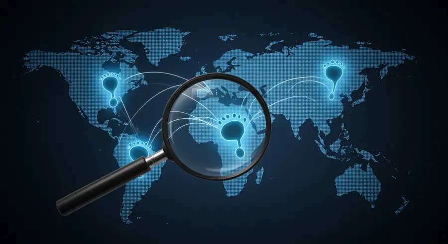 Conceptual image of digital footprints and data trails